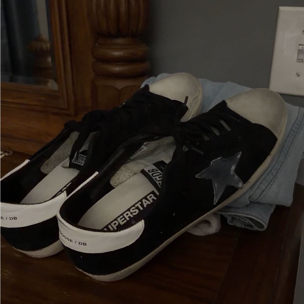 Black and White Sneakers with Star Detail